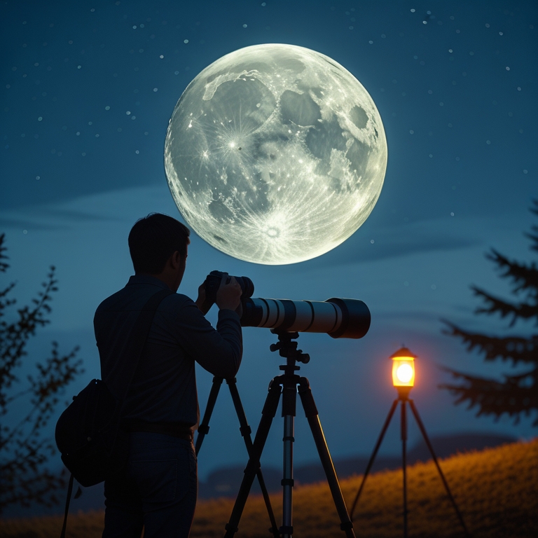 Księżyc tuż po wschodzie – idealne warunki do zdjęć